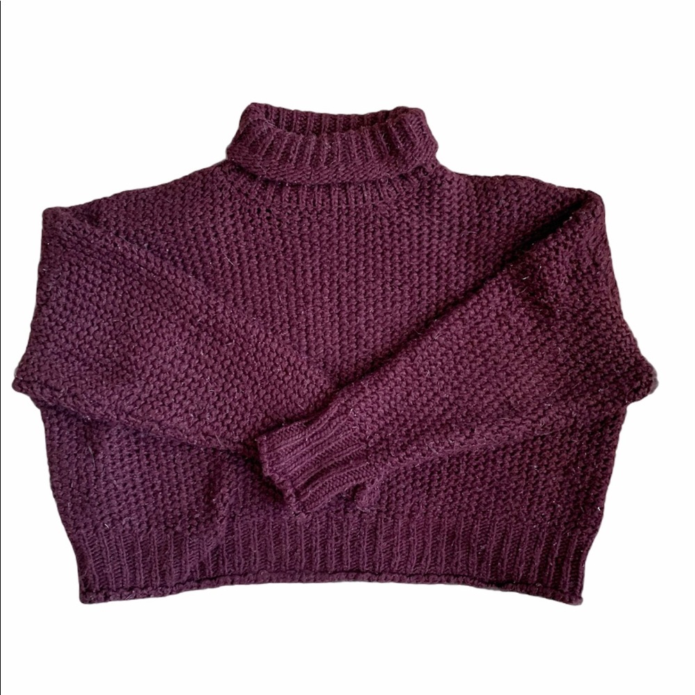 Burgundy forever 21 cropped sweater